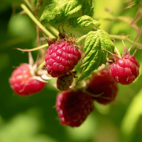A close photo of a raspberry