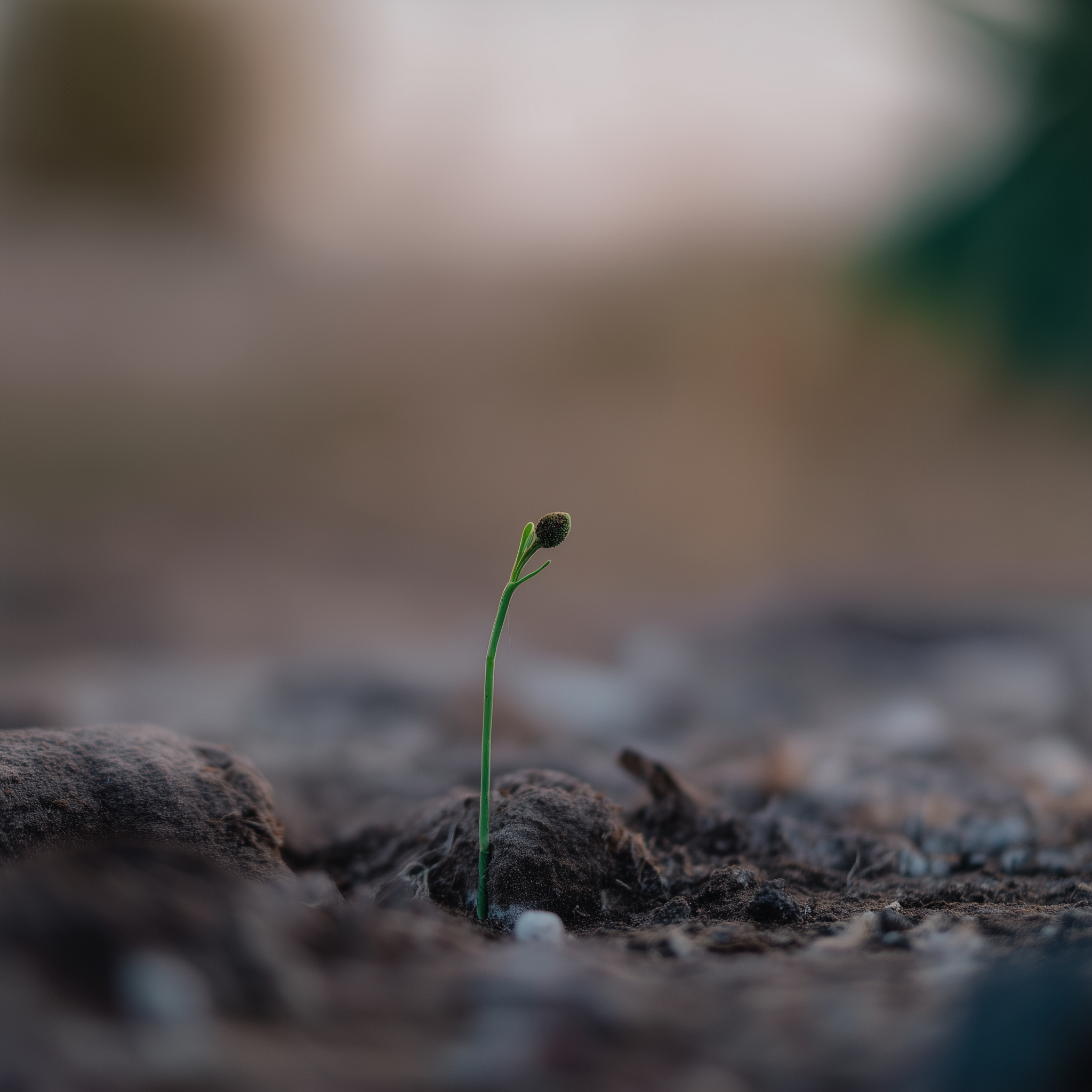 A macro photo of a small tree shoot